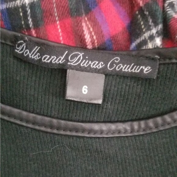 Plaid Black and Red Kids Dress - Picture 2 of 4